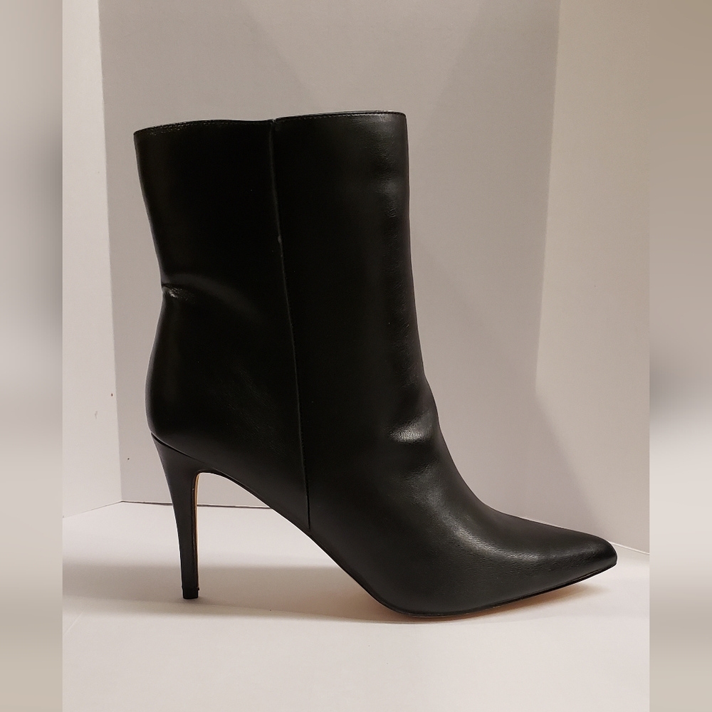Pointy Toe Faux Leather Stiletto Bootie